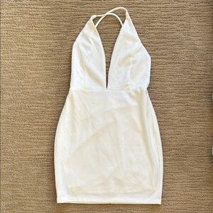 Lulus White Halter Mini Bodycon Dress